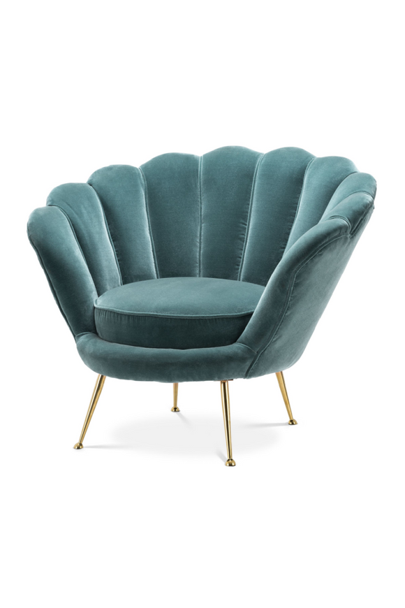 Blue Scalloped Accent Chair | Eichholtz Trapezium