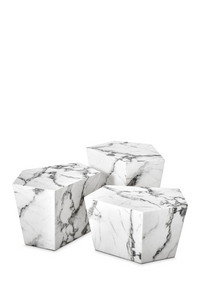 White Marble Coffee Table Set (3) | Eichholtz Prudential