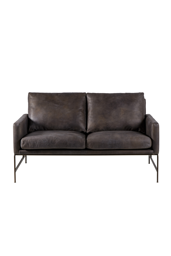 Black Leather Sofa | Andrew Martin Vanessa