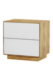 White Concrete Oak Two Drawer Nightstand | Andrew Martin Sands