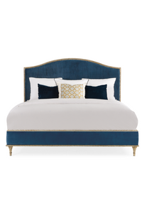 Blue Modern Platform Bed | Caracole Fontainebleau