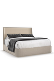 Beige Suede Platform Bed | Caracole Da Vita