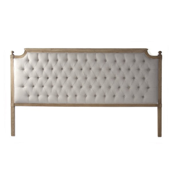 Louis Tufted Headboard (King, Natural Linen)