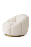 Cream Bouclé Brass Base Swivel Chair | Eichholtz Inger