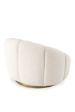 Cream Bouclé Brass Base Swivel Chair | Eichholtz Inger