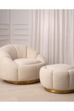 Cream Bouclé Brass Base Swivel Chair | Eichholtz Inger