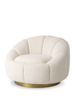 Cream Bouclé Brass Base Swivel Chair | Eichholtz Inger