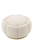 Cream Bouclé Modern Ottoman | Eichholtz Inger