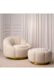 Cream Bouclé Modern Ottoman | Eichholtz Inger