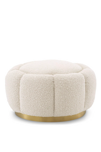 Cream Bouclé Modern Ottoman | Eichholtz Inger