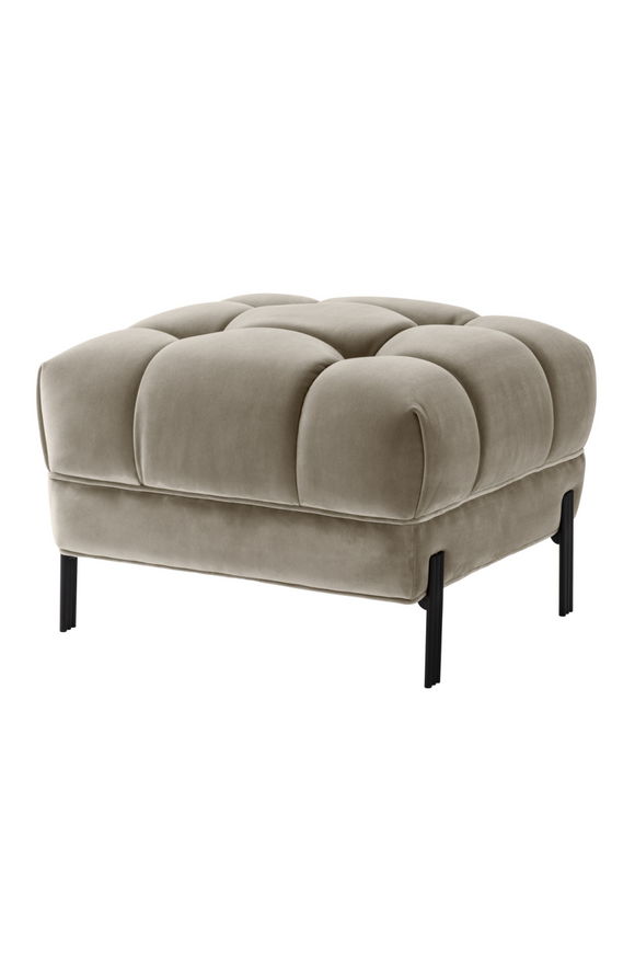 Greige Tufted Accent Stool | Eichholtz Sienna