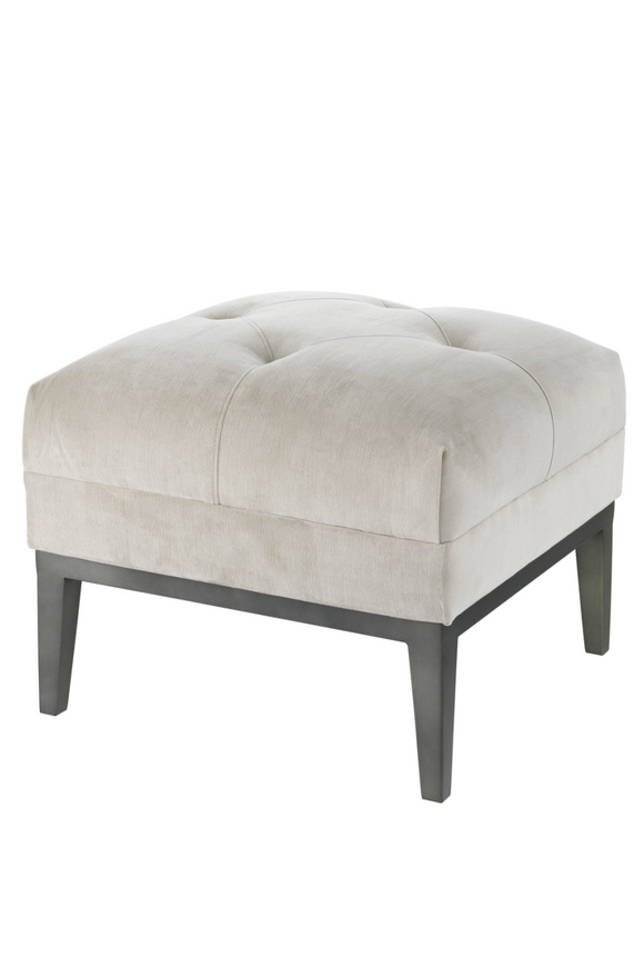 Pebble Gray Tufted Accent Stool | Eichholtz Cesare