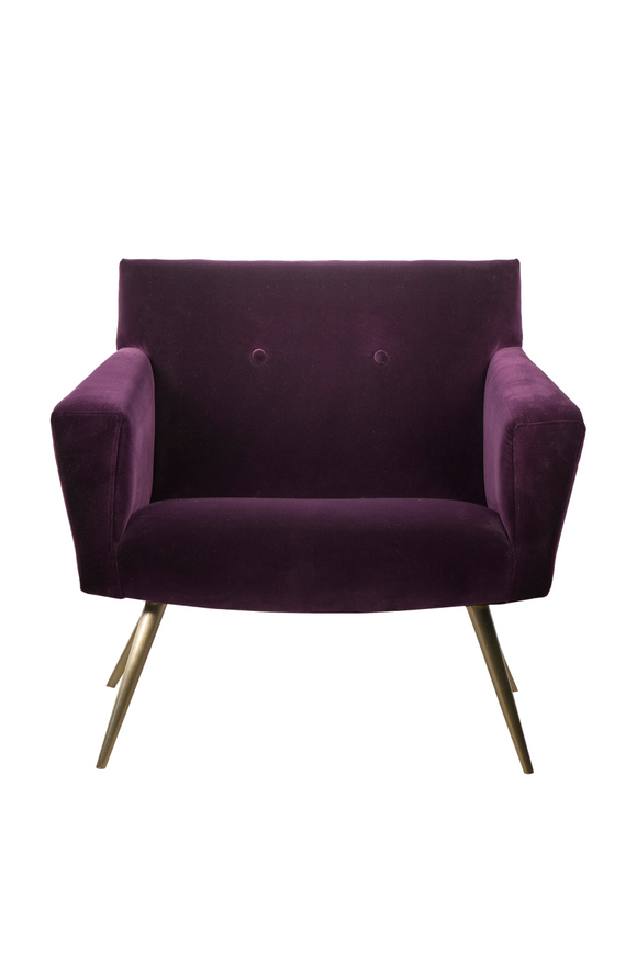 Purple Velvet Occasional Chair | Andrew Martin Kelly