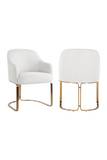 White Boucle Modern Dining Chair | OROA Hadley