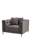 Tufted Gray Accent Chair | Eichholtz Sienna