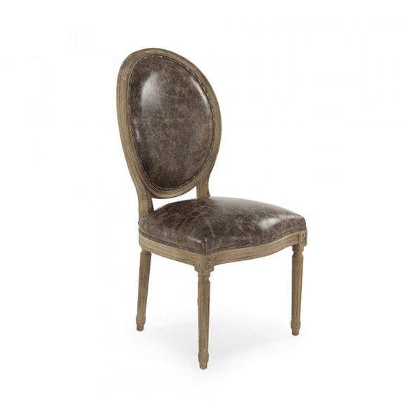 Medallion Leather Side Chair