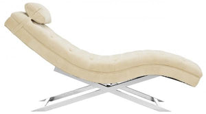 Monroe Chaise W/ Headrest Pillow, Beige