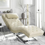 Monroe Chaise W/ Headrest Pillow, Beige