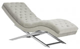 Monroe Chaise W/ Headrest Pillow, Grey / Silver