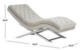 Monroe Chaise W/ Headrest Pillow, Grey / Silver