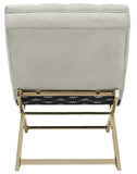 Monroe Chaise W/ Headrest Pillow, Grey / Gold