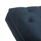 Monroe Chaise W/ Headrest Pillow, Navy / Gold