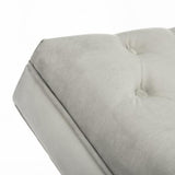 Monroe Chaise W/ Headrest Pillow, Grey / Silver