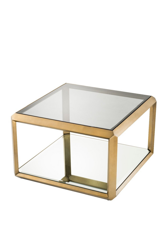 Brass Glass Box Side Table | Eichholtz Callum