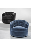 Black Velvet Round Lounge Chair | Eichholtz Recla