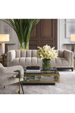 Beige Upholstered Channel Stitched Sofa | Eichholtz Ditmar