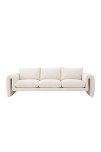 Cream Bouclé Modern Sofa | Eichholtz Tondo