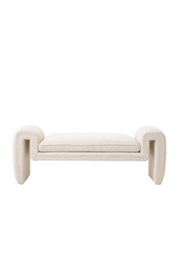 Cream Bouclé Upholstered Bench | Eichholtz Tondo