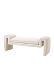 Cream Bouclé Upholstered Bench | Eichholtz Tondo