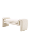 Cream Bouclé Upholstered Bench | Eichholtz Tondo