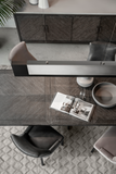 Dark Chocolate Oak Round Dining Table L | Andrew Martin Emerson