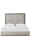 Gray Textured Linen Queen Bed | Andrew Martin Raffles