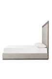 Gray Textured Linen Queen Bed | Andrew Martin Raffles