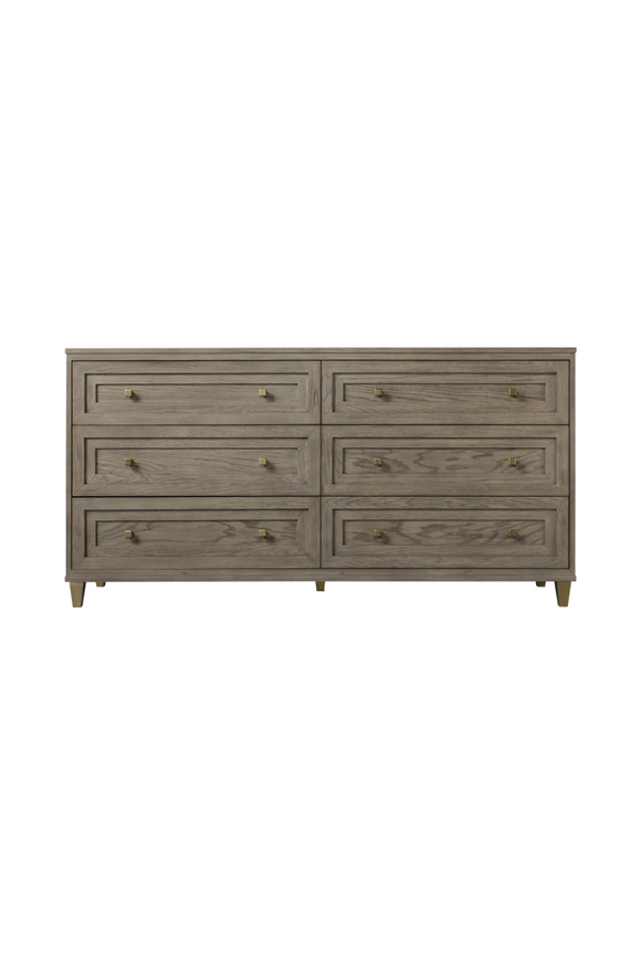 Taupe Oak Six Drawer Dresser | Andrew Martin Claiborne