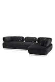 Black L-Shaped Velvet Sofa | Philipp Plein Signature Lounge