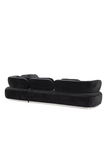 Black L-Shaped Velvet Sofa | Philipp Plein Signature Lounge